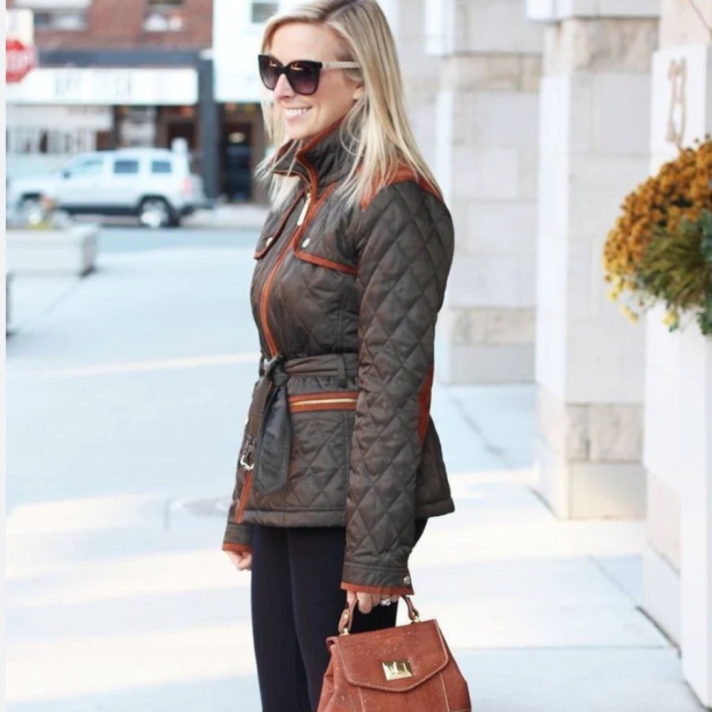 Vince Camuto Olive Quilted Jacket